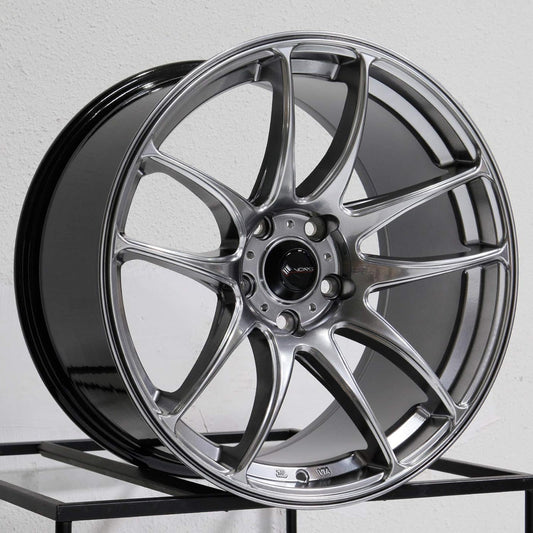 17x9 Vors TR4 5x100 30 Hyper Black Wheel Rim 73.1