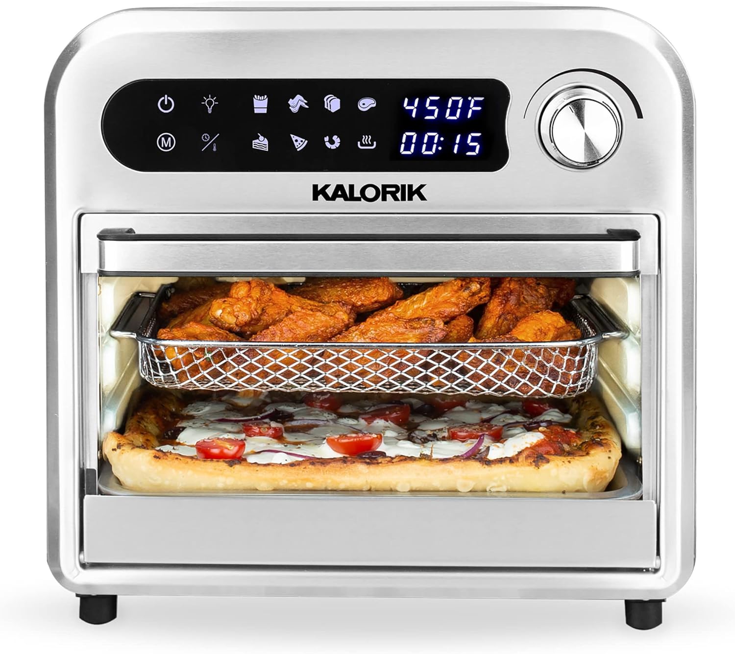 Kalorik Digital Air Fryer Oven 12.6 Quart, Black and Stainless Steel