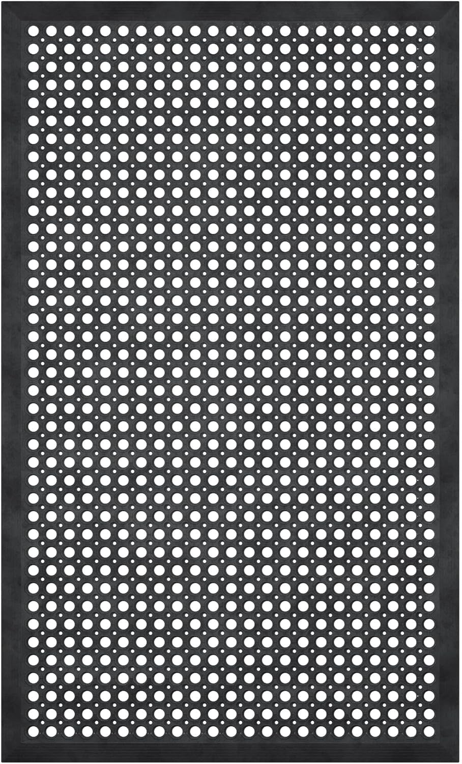 Ottomanson Heavy Duty Rubber Floor Mat \u2013 Non-Slip, Waterproof, Easy to Clean \u2013 Anti-Fatigue Mat for Commercial Kitchens, Restaurants, Workshops \u2013 Oil Resistant, Hose Washable \u2013 36" x 60", Black