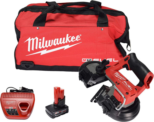 Milwaukee 2529-21XC M12 FUEL 12-Volt Lithium-Ion Cordless Compact Band Saw XC Kit with One 4.0 Ah Battery, Charger and Tool Bag