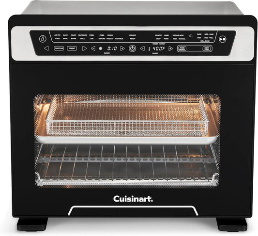 Cuisinart 15-in-1 Extra-Large Digital Air Fryer Oven with 9"x13" 2-in-1 Pan, Air Fry 4 Lbs of Wings, Cook a 13 Lb Turkey or 5+ Lb Chicken, Toast 9 Slices of Bread, and Bake a 13" Pizza, TOA-112