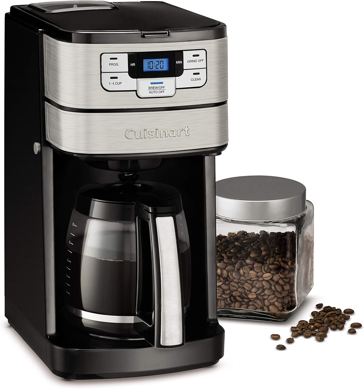 Cuisinart Automatic Grind and Brew 12-Cup Coffeemaker with 1-4 Cup Setting and Auto-Shutoff, Black\/Stainless Steel, DGB-400NAS