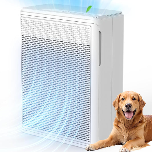 YARIKI Air Purifiers for Home Pets Covers Up to 1500 Sq Ft,H13 Hepa Filter with Washable Pre-Filter,Pet Hair Dander Smoke Air Cleaner,22 dB Quiet Sleep for Living Room Bedroom Kitchen,P280 (White)