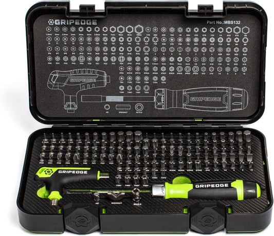 GRIPEDGE Tools | 132-PC R.P.T. Multi-Bit Driver Set
