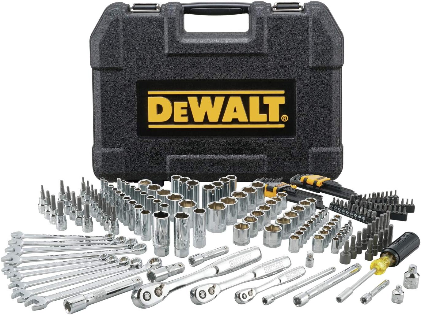 DEWALT 200-Piece Socket Set, Metric/SAE Mechanic Tool Set with Storage Case (DWMT75000)