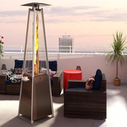 FOOWIN Patio Heater,Propane Patio Heater with Detachable Table,Bronze