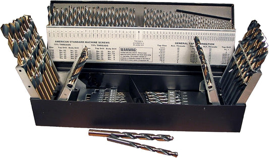 Viking Drill and Tool by Norseman 93840 SP-115 Type 240-UB 135 Degree Split Point Magnum Super Premium Jobber Drill Set (115 Piece)