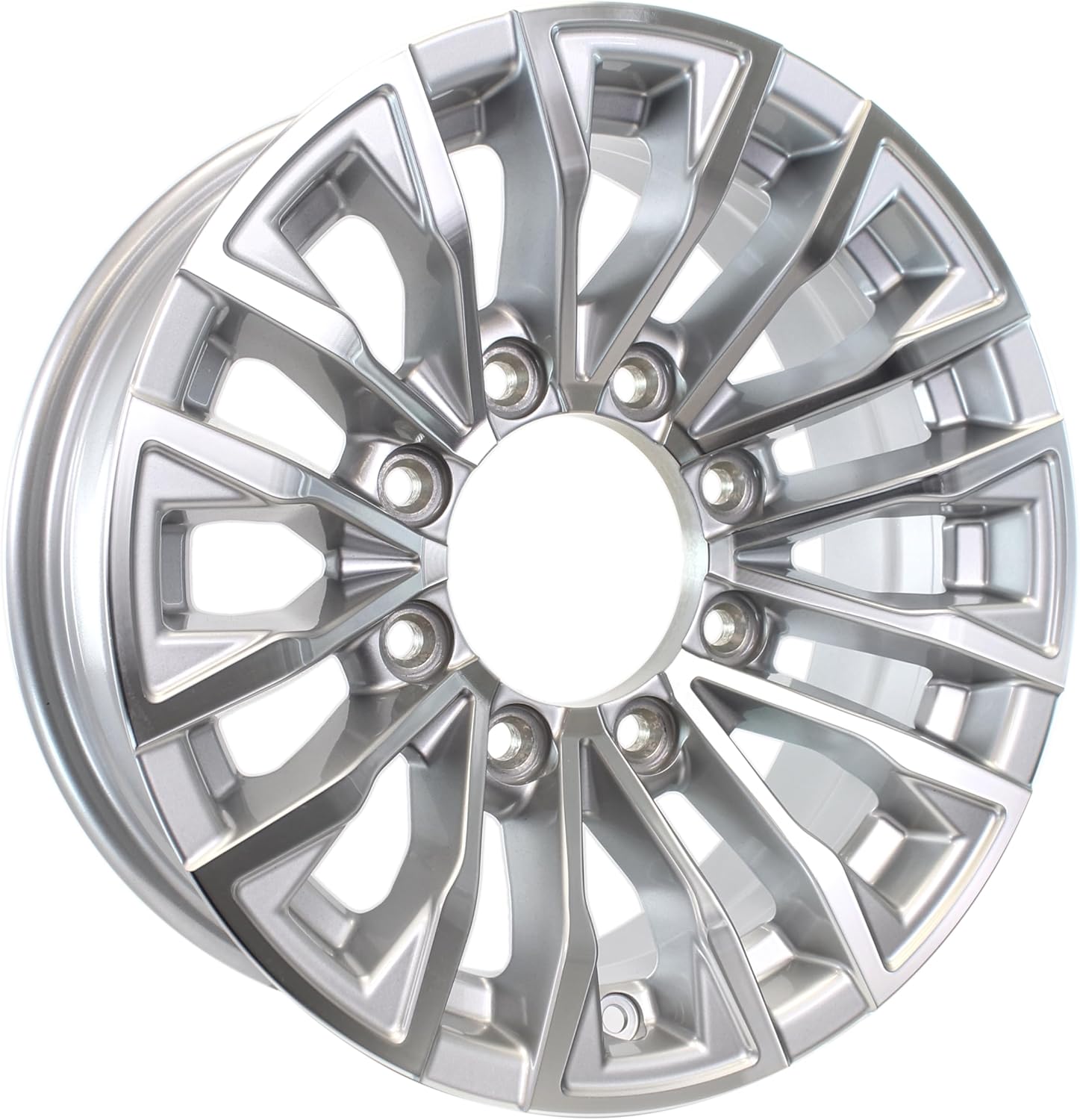 eCustomrim Aluminum Trailer Wheel 16X6 16" Edge Silver 8 Lug On 6.5" Center Rim