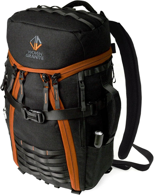 Rainier Quad Zip Tool Backpack - Heavy-Duty DIY to Contractor, Electrician, 4 Compartment, 14 Pocket, 61 Gear Loops, Premium 1000D Cordura Abrasion Water-Resistant, YKK Zip, Padded Strap