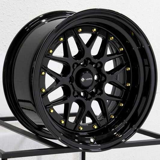 15x9 Vors VR7 4x100/4x114.3 0 Black Wheel Rim 73.1