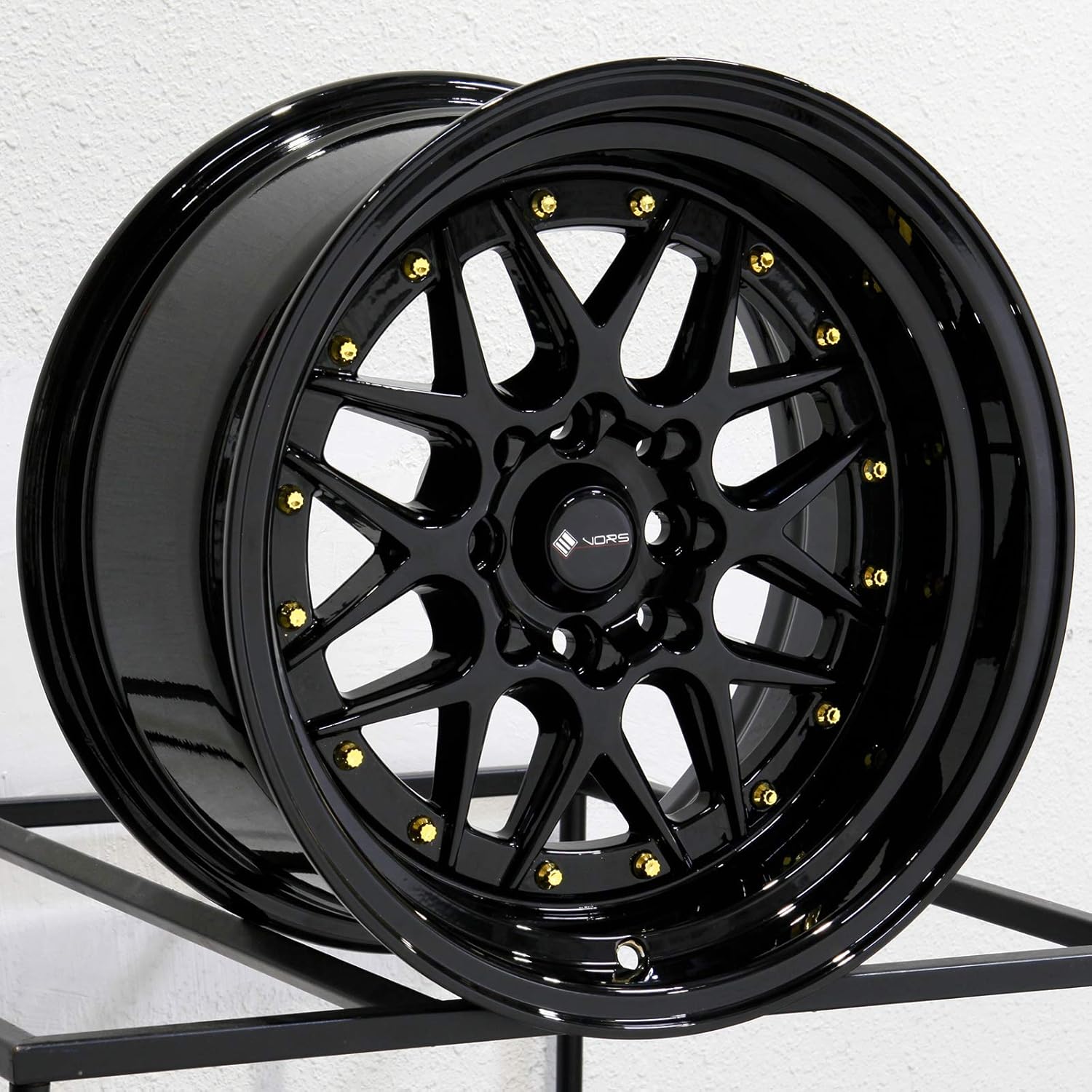 15x8 Vors VR7 4x100/4x114.3 0 Black Wheel Rim 73.1