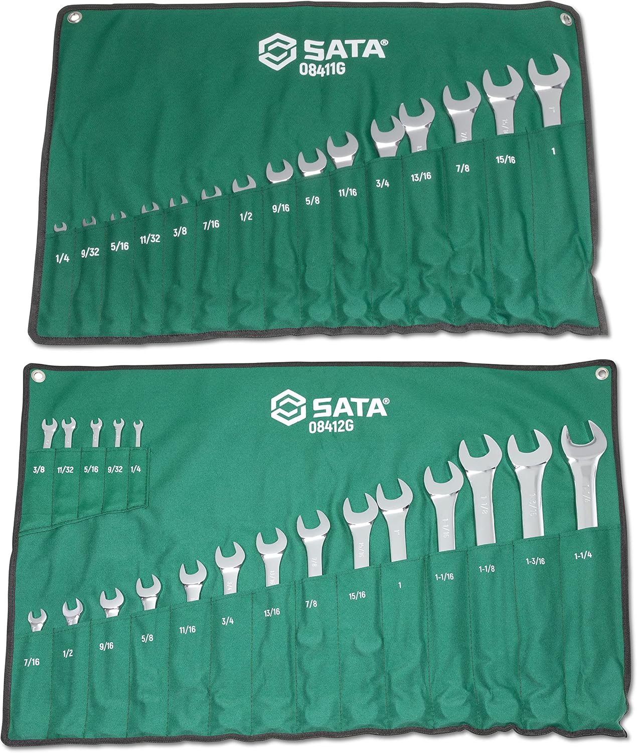 SATA 38 Piece 12 Point Combination Wrench Set | SAE 1\/4" to 15\/16" & Metric 6mm to 32mm | ST08416G