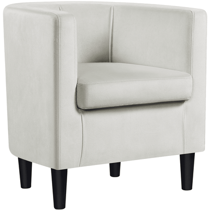 Alden Design Contemporary Barrel Accent Chair for Livingroom, Gray Velvet