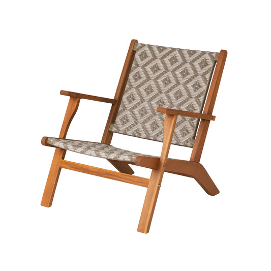 Balkene Home Vega Natural Stain Chair Wicker Outdoor Chair Reclining Armchair-Diamond Weave Wicker