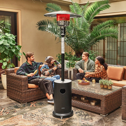 EAST OAK 48,000 BTU Patio Heater Outdoor Propane Heaters with Wheels Portable for Home Commercial Use, Gray