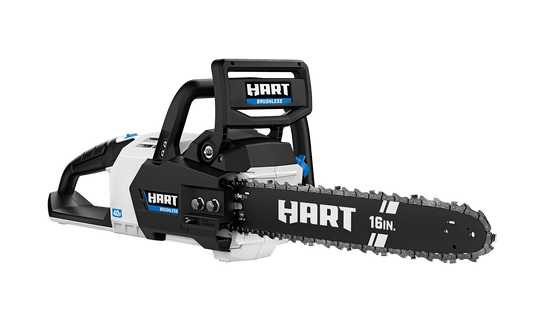 HART 40V 16 inch Supercharge Battery-Powered Brushless Chainsaw Kit, (1) 4.0 Ah Lithium-Ion Battery