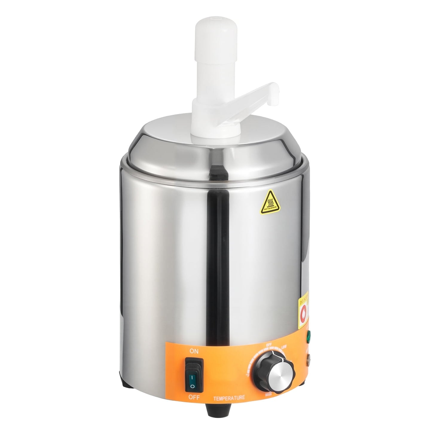 KFFKFF Commercial Electric Sauce Warmer, Plastic Pump Dispenser，Hot Fudge Warmer,Cheese Dispenser 2.4L，86-230℉ Temp Adjustable