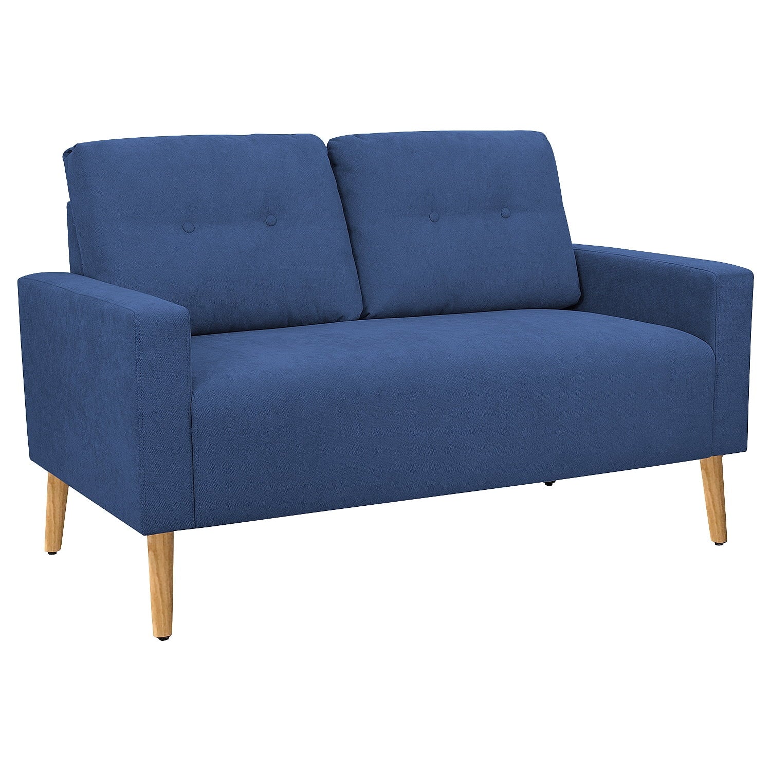 Lacoo Mid-Century Loveseat Sleeper Button Tufted 2 Seater Sofa, Blue