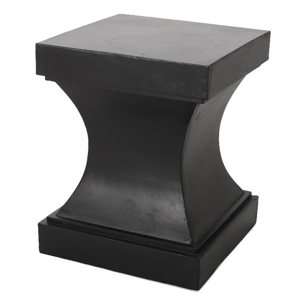 Noble House Athena Outdoor Modern Lightweight Concrete Side Table in Matte Black