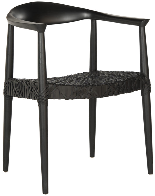 SAFAVIEH Bandelier Nautical Woven Arm Chair, Black