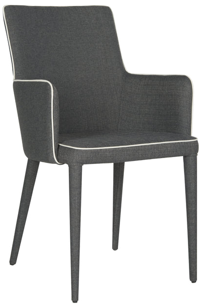 SAFAVIEH Summerset Modern Upholstered Arm Chair, Grey/White