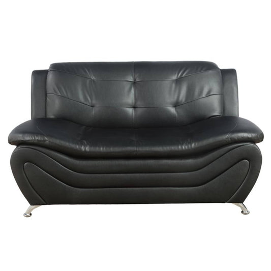 Trumanpick Leather Loveseat Sofa Chair, Modern Comfy Sofa Couch for Living Room Furniture, Black