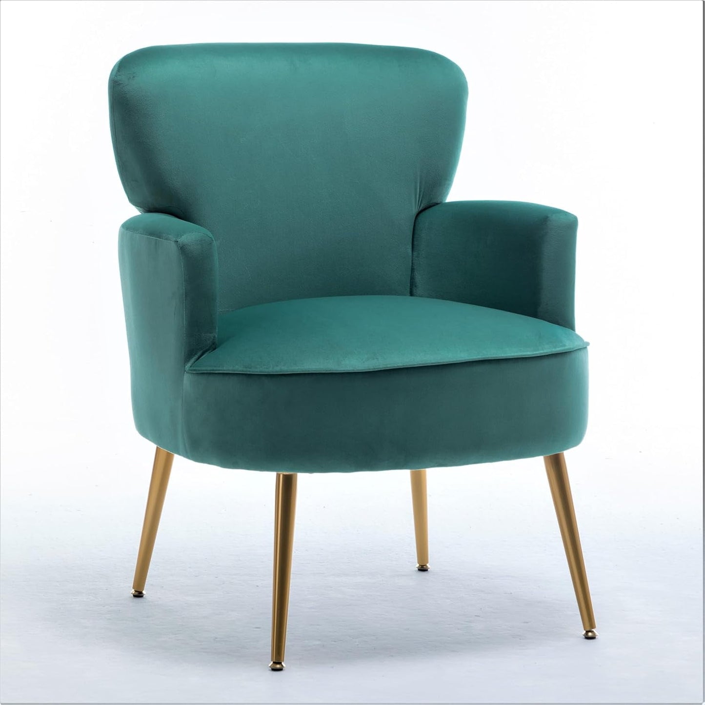 US Pride Furniture Trendy Velvet Accent Chair with Gold Metal Legs Upholstered Armchair for Small to Mid-Size Spaces Modern Living Room Bedroom Vanity Desk and Entryway Medium Mint Green