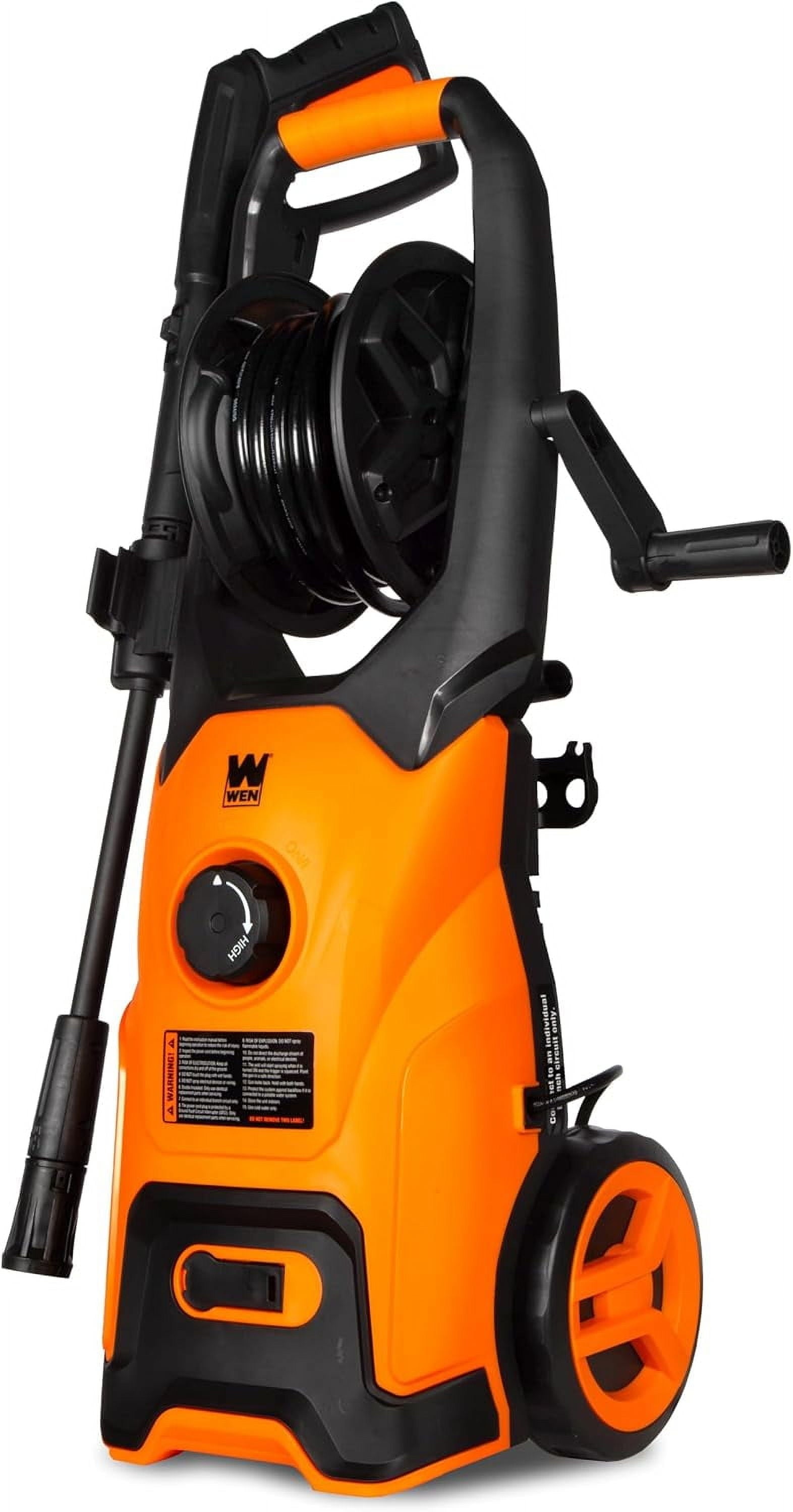 WEN 2300 PSI Electric Pressure Washer with Variable Pressure, Hose Reel, Wheel Kit, and 1.4 GPM Adjustable Flow Rate (PW23V)
