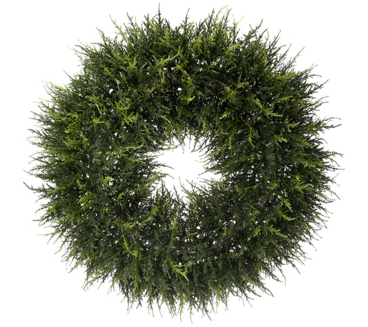 24" Natural Touch Cedar Wreath by Valerie