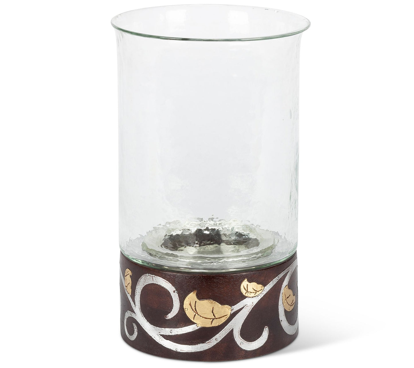 12" Mango Wood Inlay Candleholder by Gerson Co.