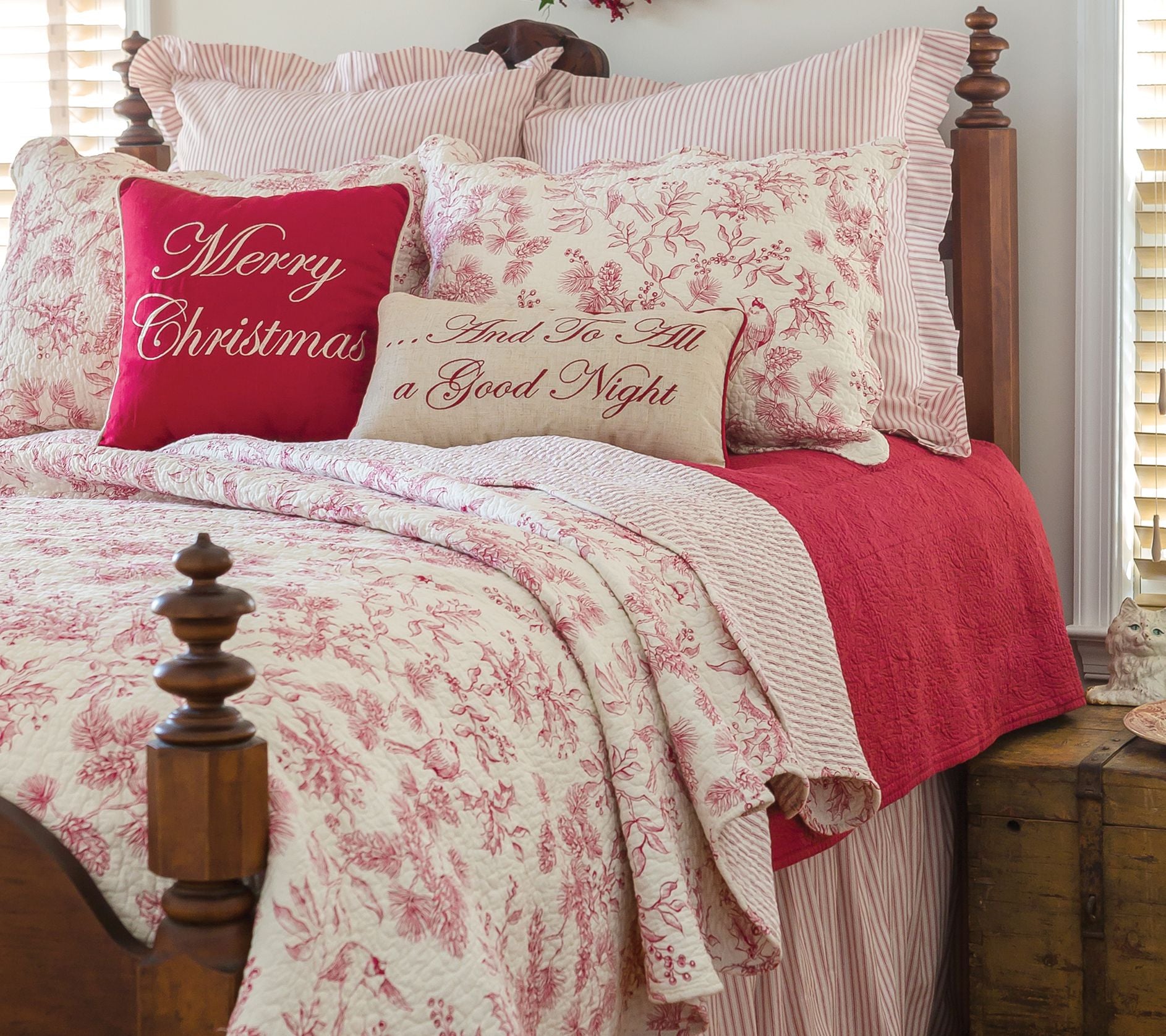 Evergreen Toile 3 Piece King Quilt Set by Valerie