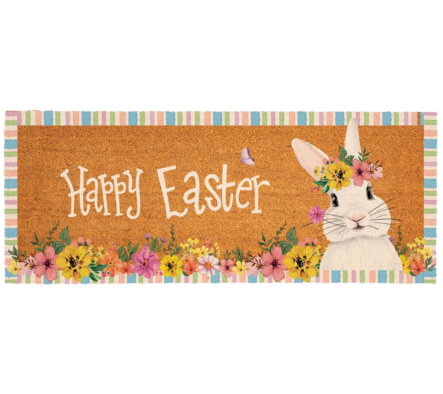 Evergreen 60"x24" Floral Bunny Coir Doormat